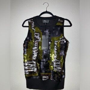NWT St. John Blouse MHGM Mahogany Multi Size Small